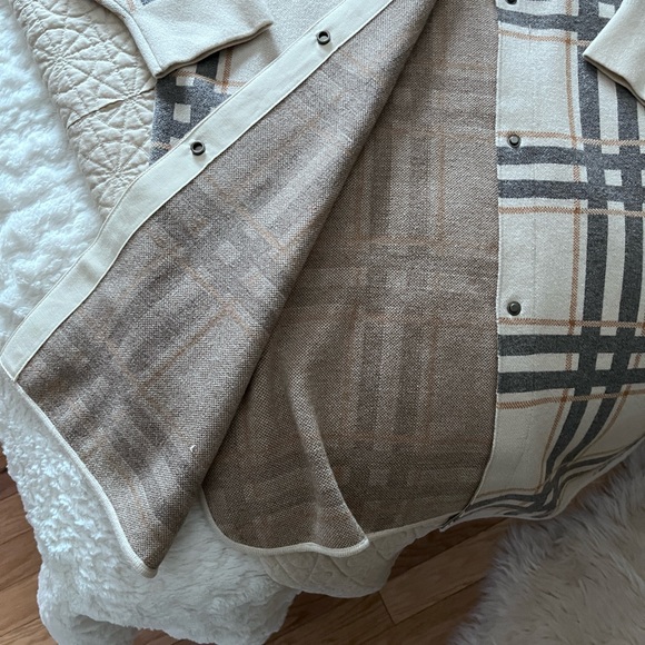 Plaid sweater style jacket. Made by YEST. - Picture 4 of 5